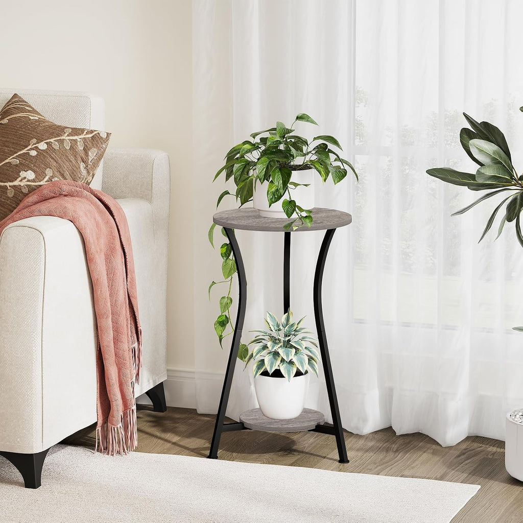 YINMIT Plant Stand Indoor, Wood Tall Plant Stand, 2 Tier Plant Shelf Holder | 21.8 In Corner Plant Stand, Flower Stand