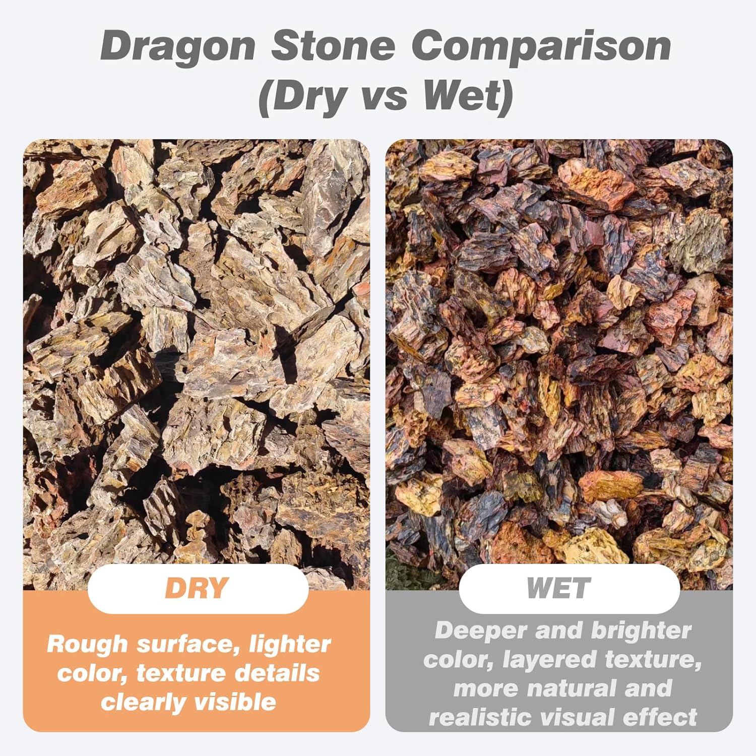 Unocho Aquarium Rocks 5lb Dragon Stone for Aquariums Landscaping Model Fish Tanks Terrariums Vivariums Paludarium