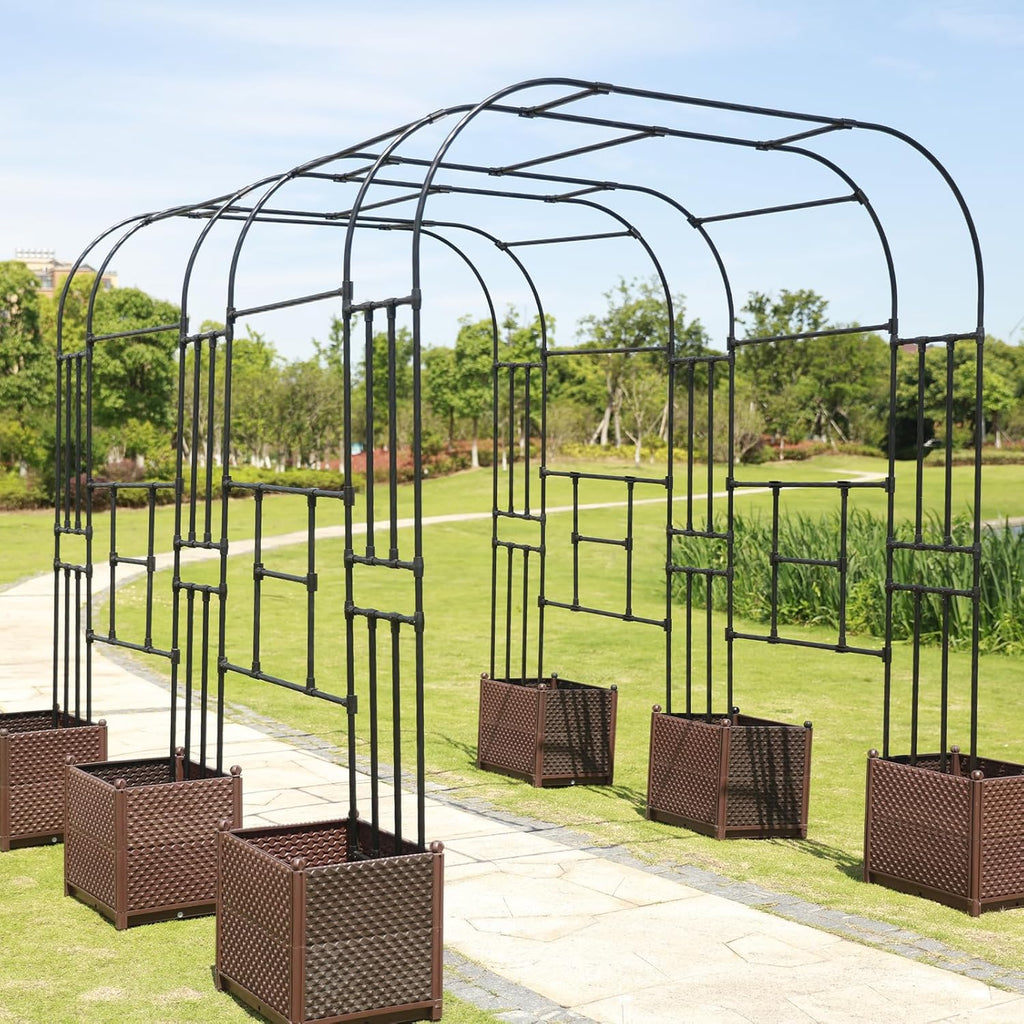 BUKLIYN Garden Arch Trellis - Garden Arch Size: 98.5in(L) * 94.5in(H) | Garden Trellis for Climbing Plants Outdoor