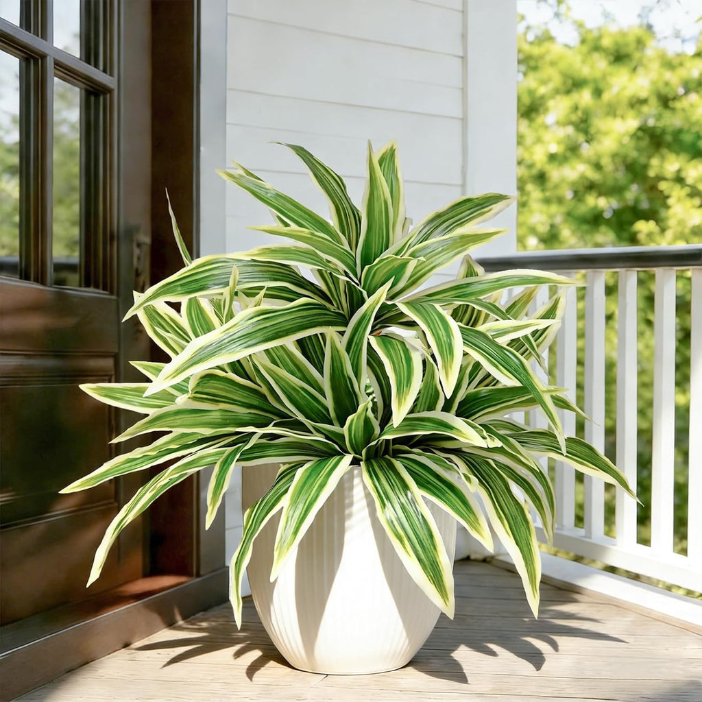 Fake Ferns,2 Planter 35in Outdoor Faux Plants UV Resistant,3D Real Touch Fake Plants Total 160 Blades,Weatherproof