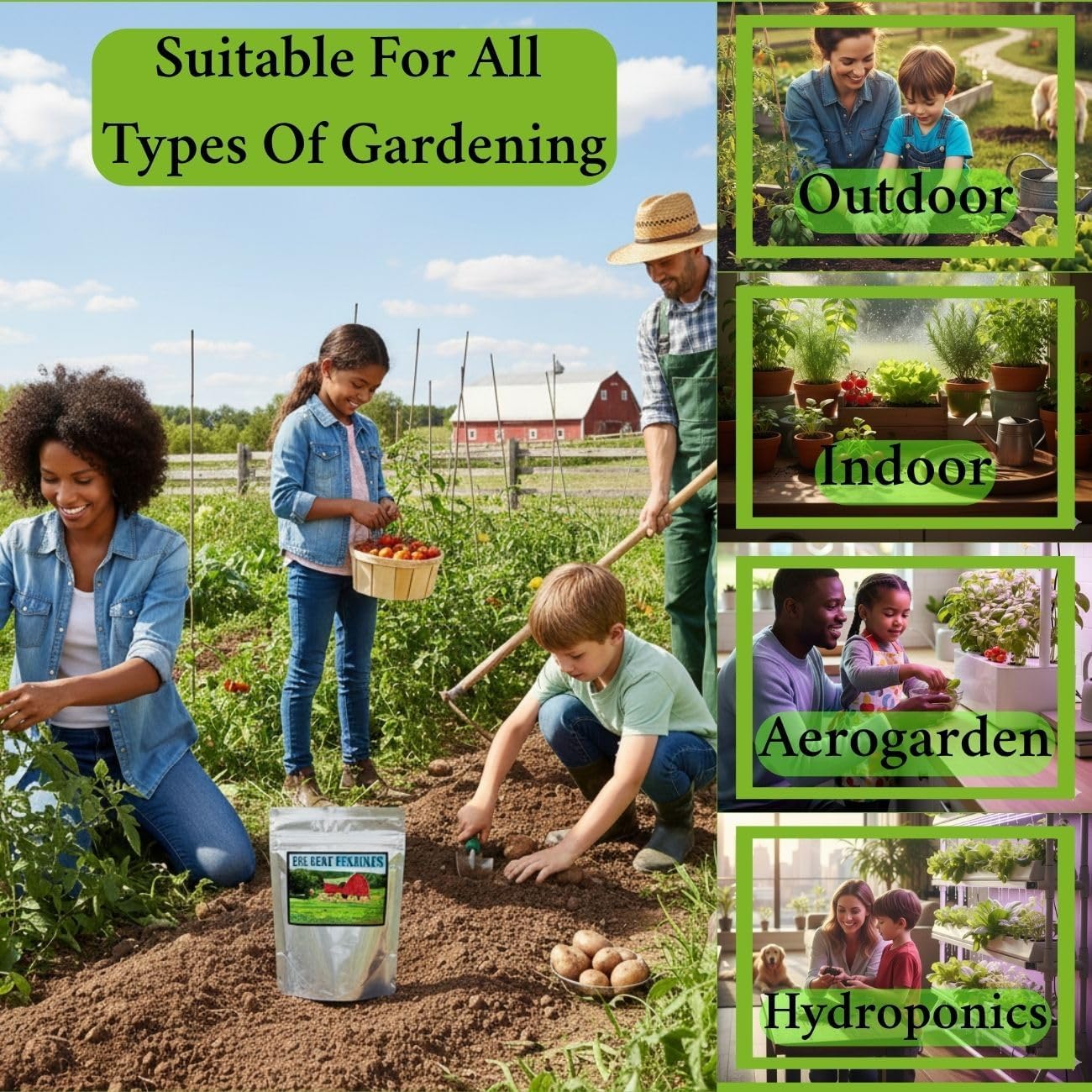 B&KM Farms Vegetable & Herb Seed Collection - 40 Varieties, 80 Packets, 90,000+ Heirloom Non-GMO Seeds, Resealable