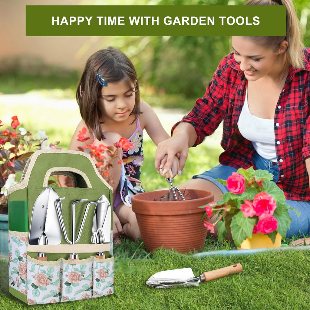 Kynup Garden Tools Set with Storage Bag, Heavy-Duty Gardening Kit for Women | Thickened Rust-Resistant Stainless Steel
