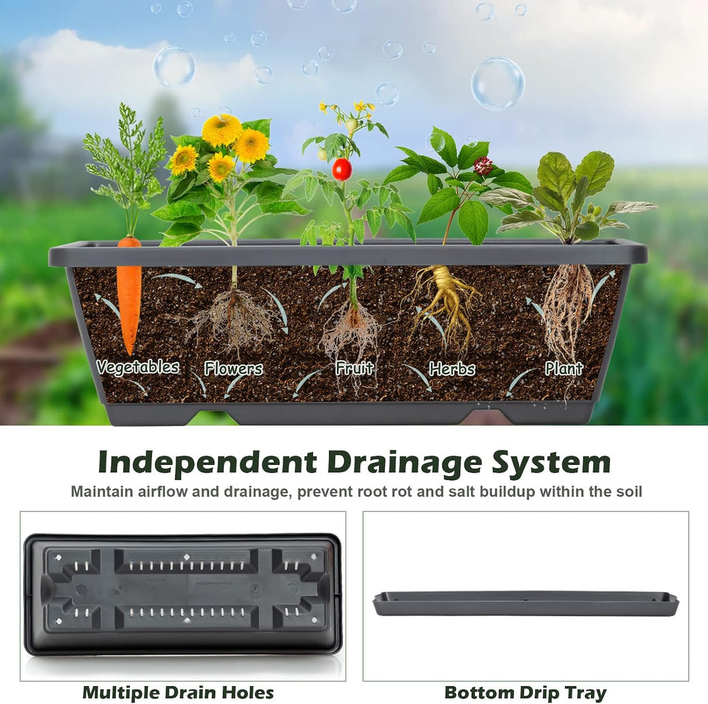 COSTWAY Vertical Raised Garden Bed, 5 Tier Planter Box with Drainage Holes for Vegetables, Grass, Flowers, Freestanding