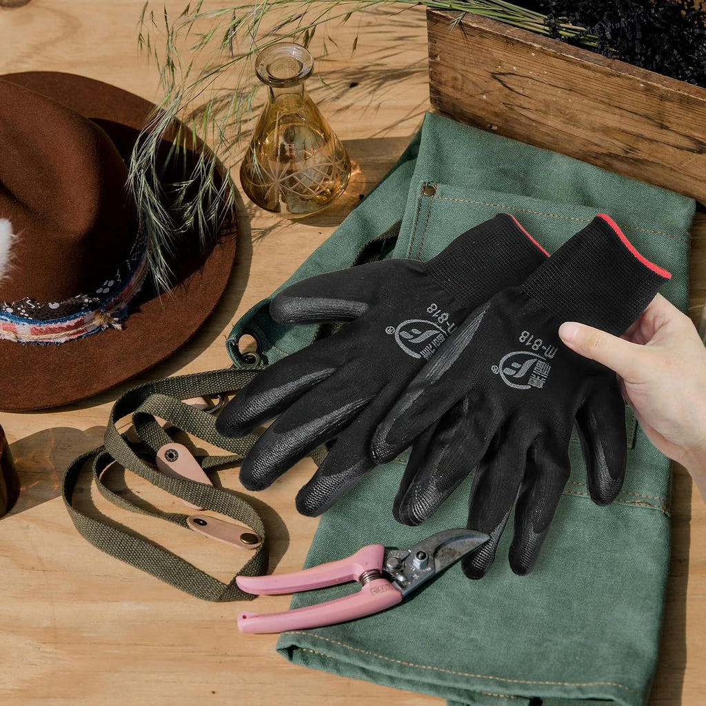 WHEATHUSK 120 Pairs Gardening Work Gloves Bulk for Men Women, Breathable Nitrile Rubber Coated Garden Gloves Dipped