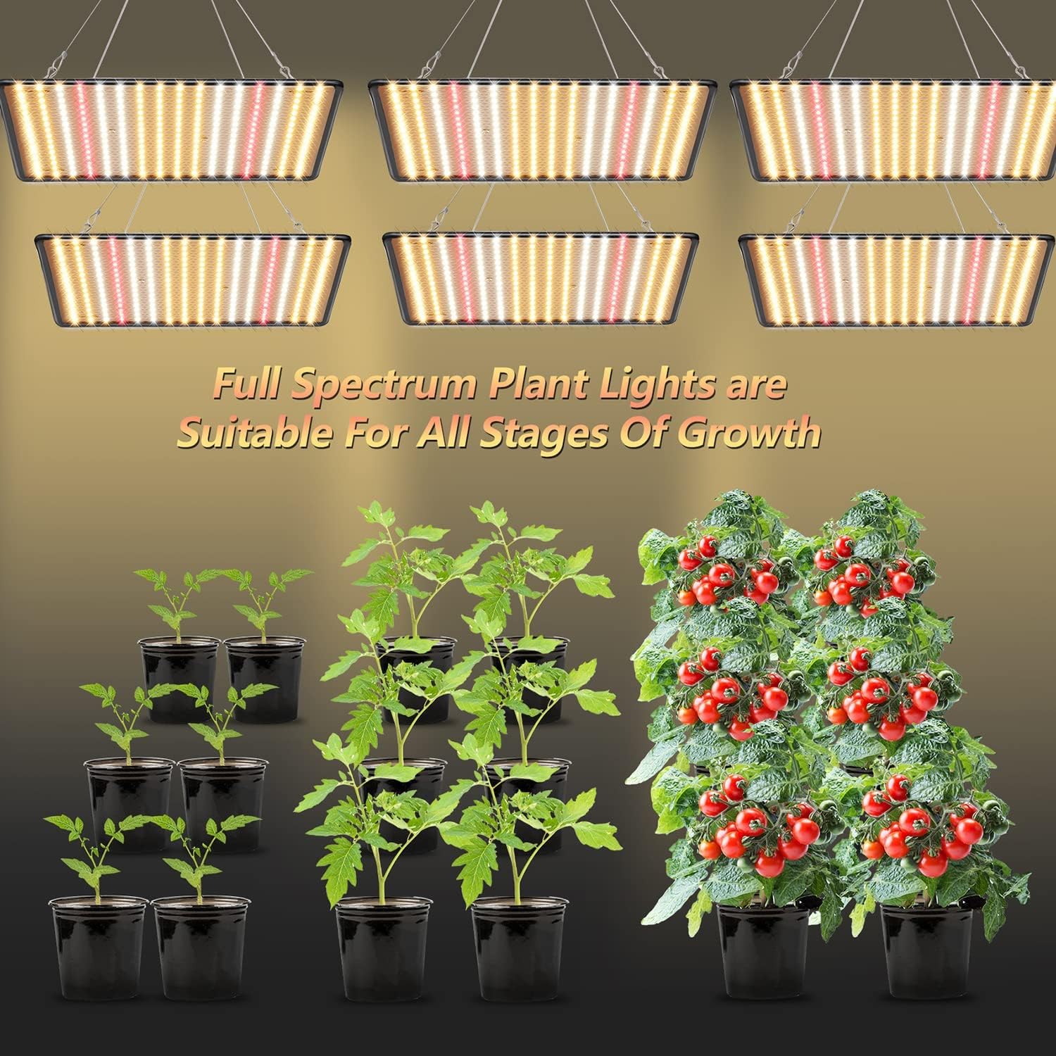 Grow Light, (2-Pack) 200W LED Grow Lights for Indoor Plants Full Spectrum Plant Growing Lamps for Seedling Veg and Bloom