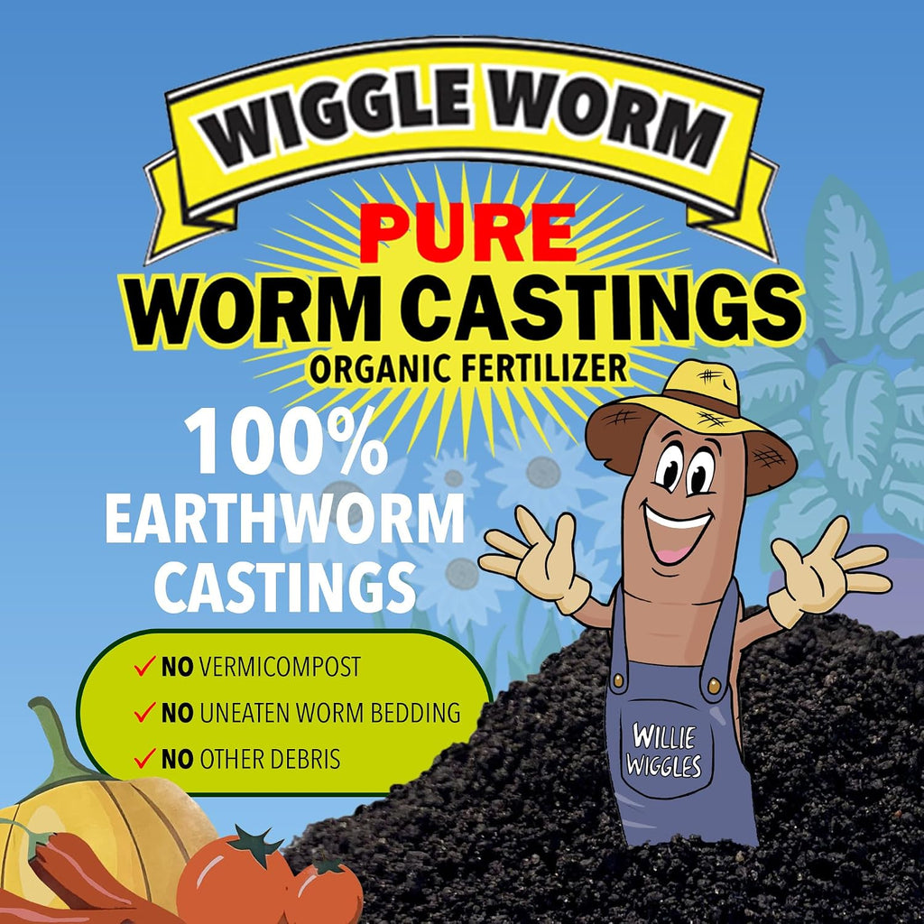 Wiggle Worm 100% Pure Organic Worm Casting Fertilizer, 4.5lb (Pack of 2) | Mineral-Dense Formula Improves Soil