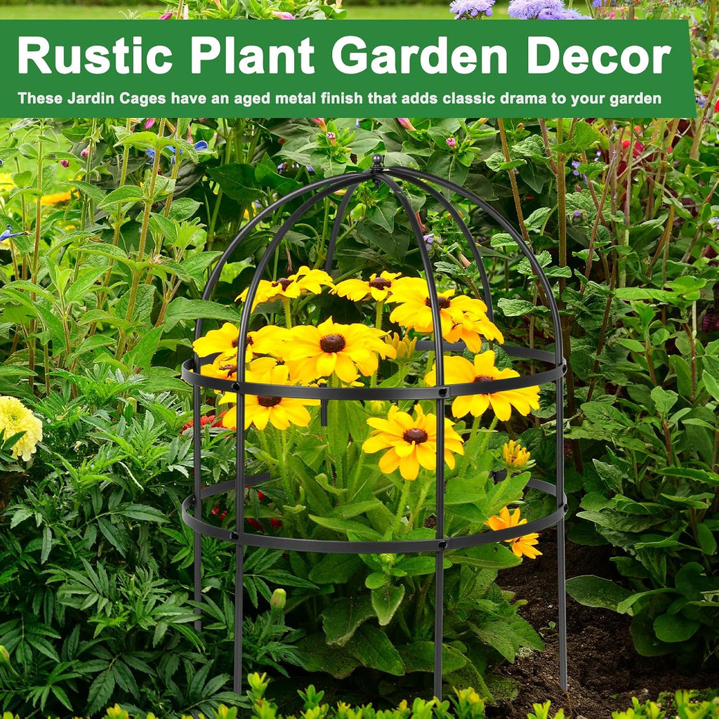 1 Pcs Jardin Bird Cage Plant Support 24" H Large Sturdy Grow-Through Flower Support Peony Cage Climbing Plant Support