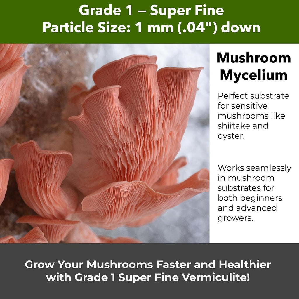 Organic Superfine Vermiculite for Indoor Gardening Plants and Mushrooms – Enhances Soil Aeration, Seed Germination