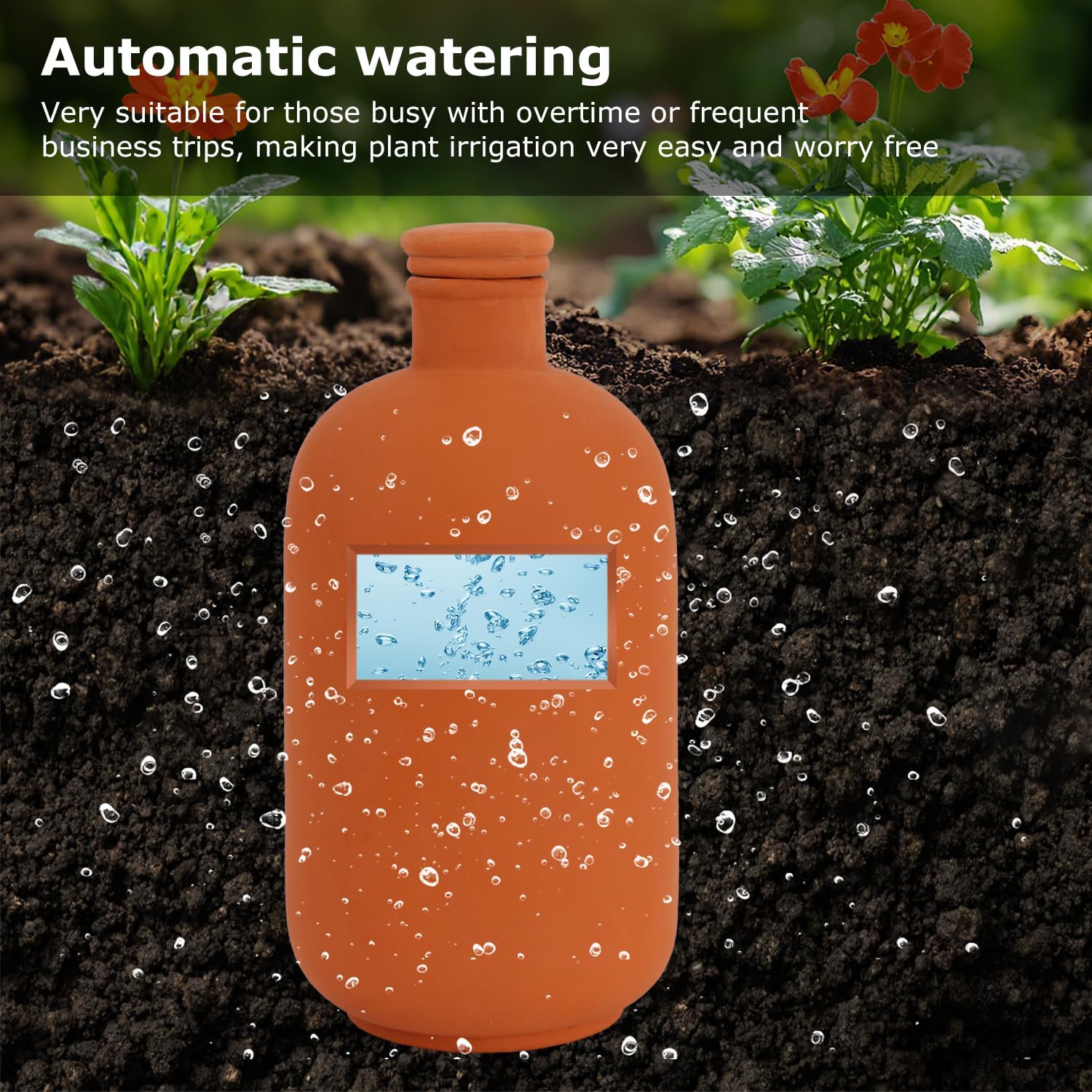 2pcs 10 * 5 * 5in Ollas Plant Watering Globes 61oz Terracotta Watering Pot Watering Bulbs for Outdoor and Indoor Plants