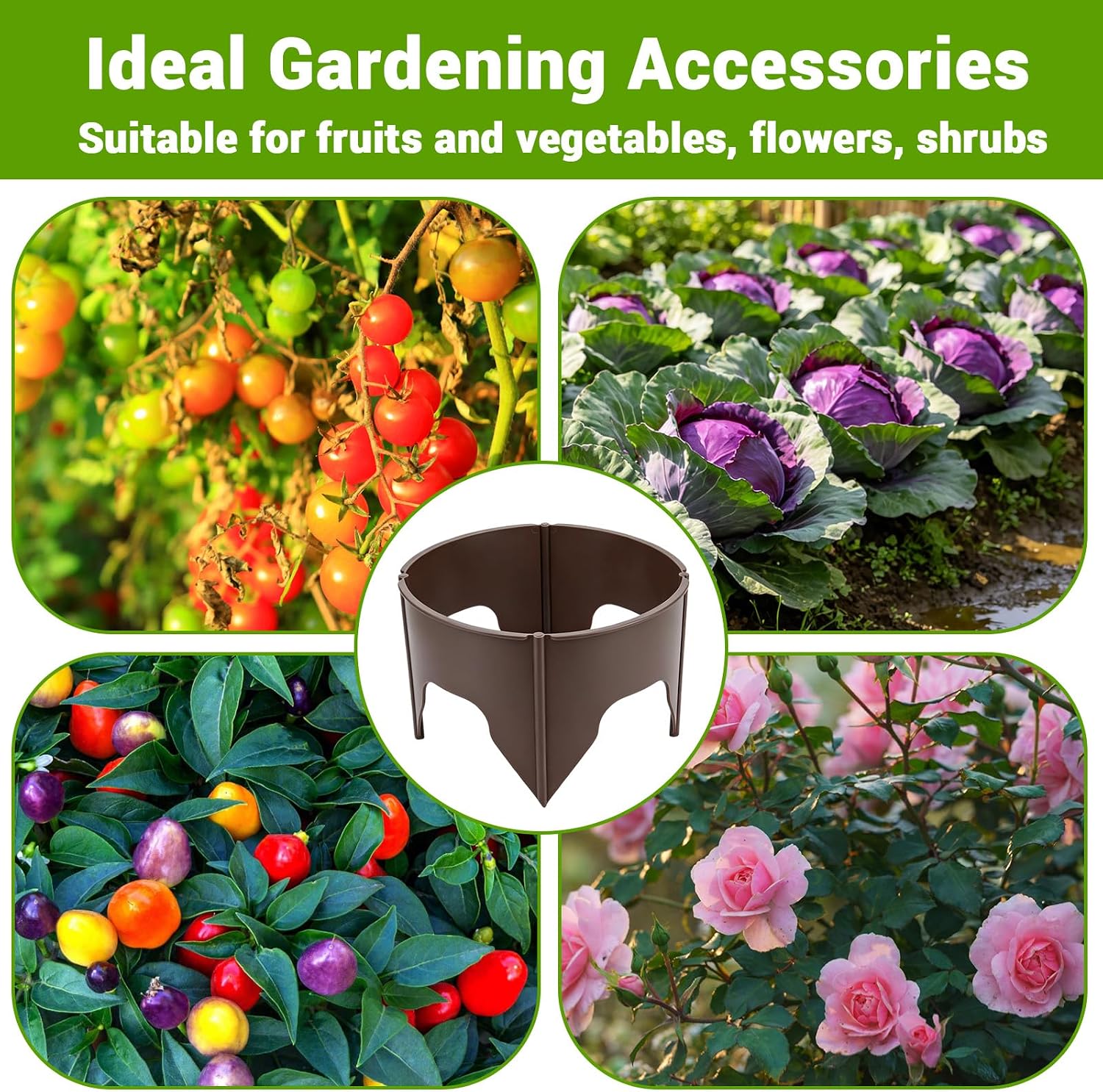 24 Pieces Planting Grow Rings, 7.8-15.16in Adjustable Round Plant Support Rings, Brown Plant Rings for Outdoor Plants –