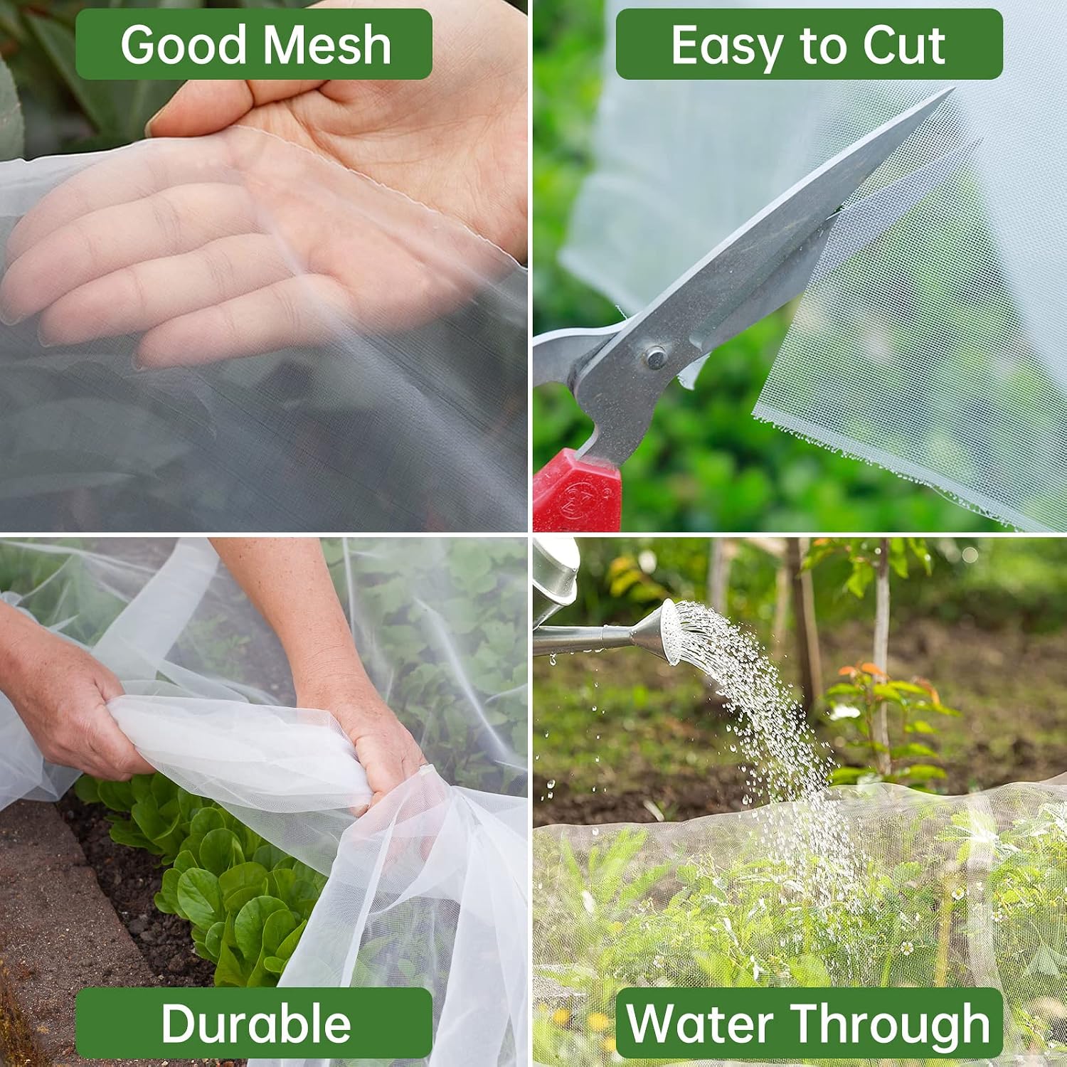 Garden Netting 10x33FT 2 Pack Ultra Fine Mesh, Insect Barrier Bird Netting for Garden Protection, Insect Bug Netting