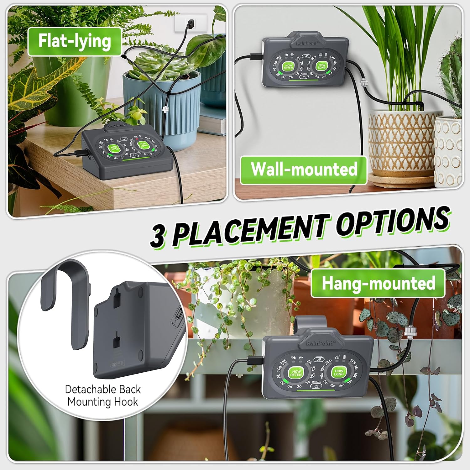 RAINPOINT Programmable Solar Drip Irrigation System for Indoor Houseplant Support Up to 15 Plants, Compact Vacation