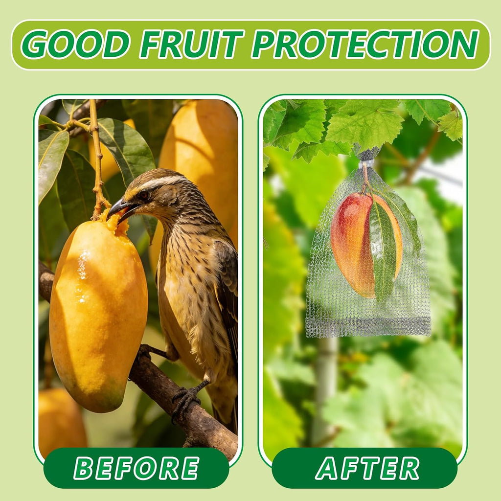 30 Pack 8 x 12 Inches Fruit Protection Wire Mesh Bags | Stainless Steel Wire Mesh, Orchard Garden Vegetable Fruits