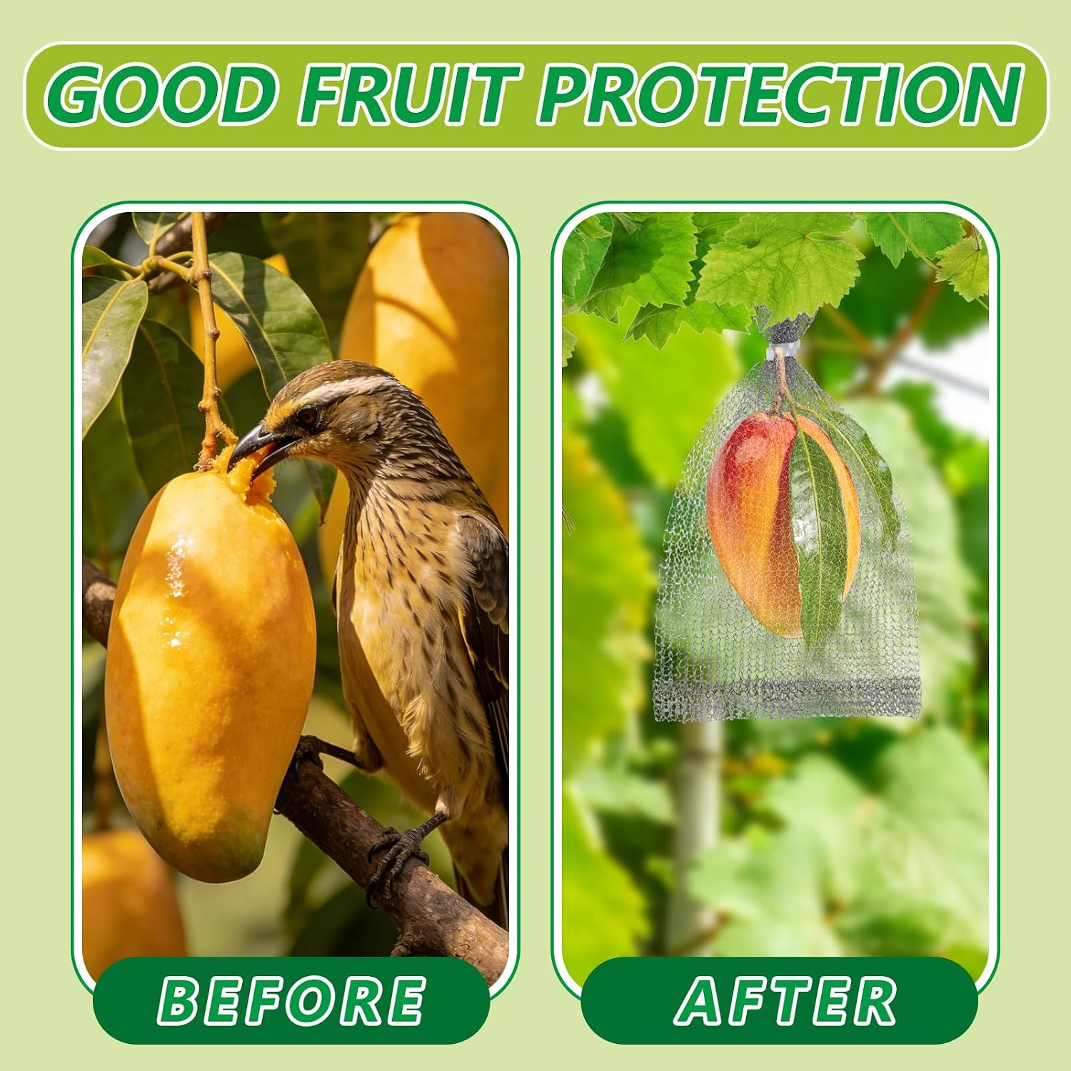 30 Pack 8 x 12 Inches Fruit Protection Wire Mesh Bags | Stainless Steel Wire Mesh, Orchard Garden Vegetable Fruits
