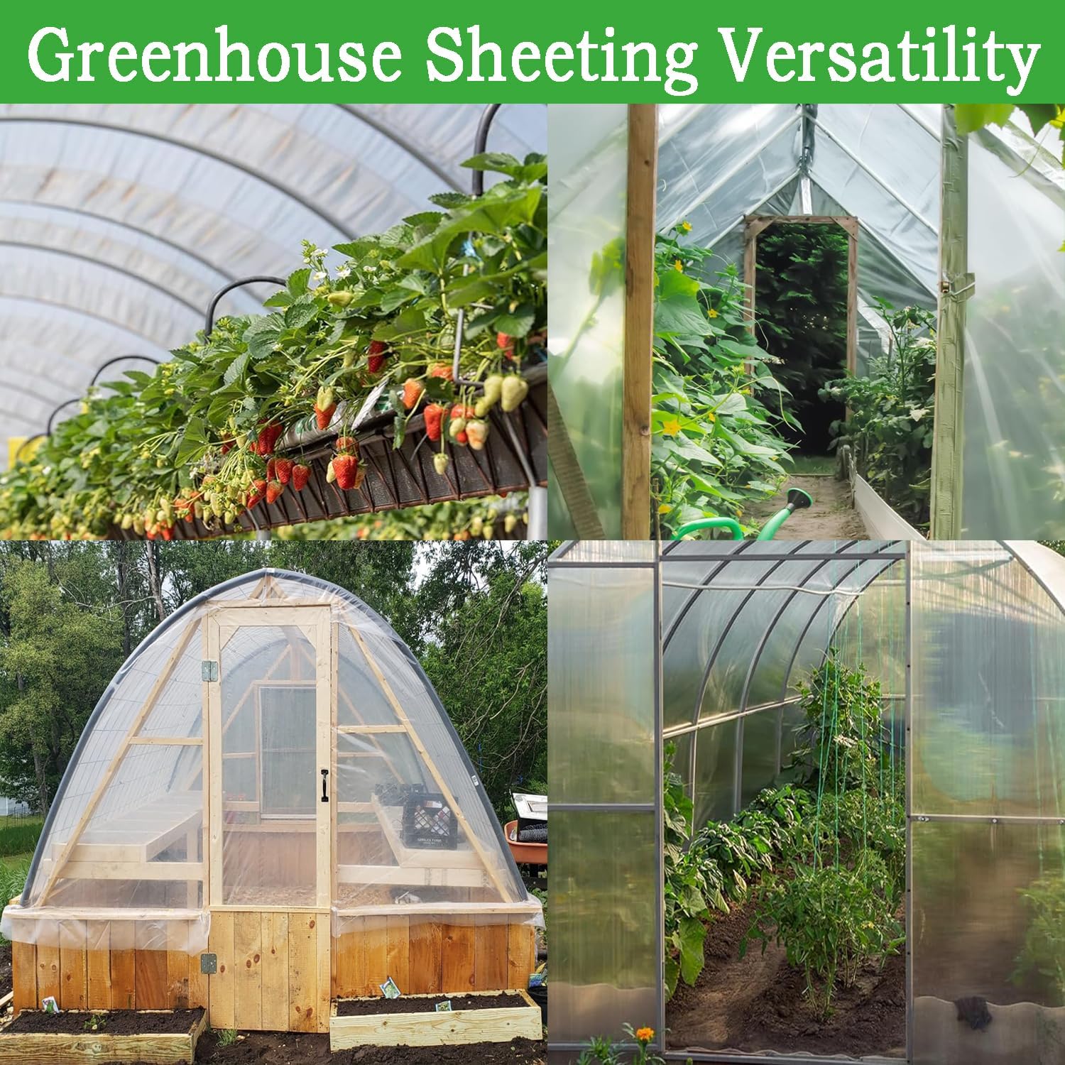 8x26 FT Greenhouse Plastic Sheeting, 6 Mil Clear Poly Film Cover | Waterproof Wind Frost Dust UV Resistant Green House