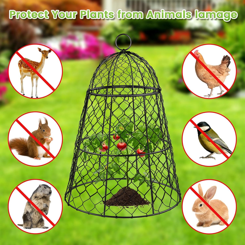6 Pcs Garden Cloches for Plants, Metal Extra Large Chicken Wire Cloche Plant Covers, Garden Netting Plant Protectors