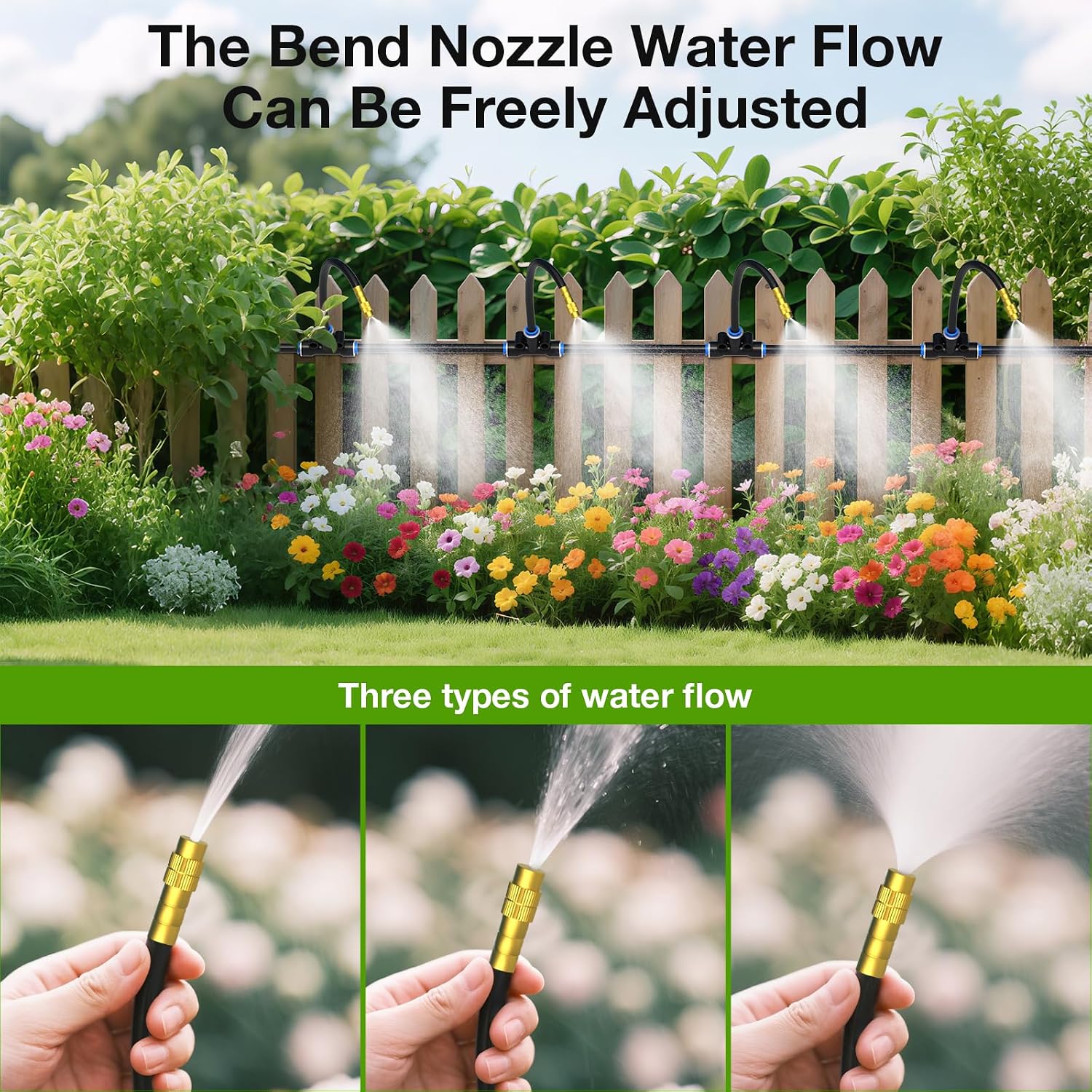 MIXC 200Ft 1/4" Drip Irrigation System,2026-Upgrade Garden Irrigation Kit with 32pcs Adjustable Copper Nozzles