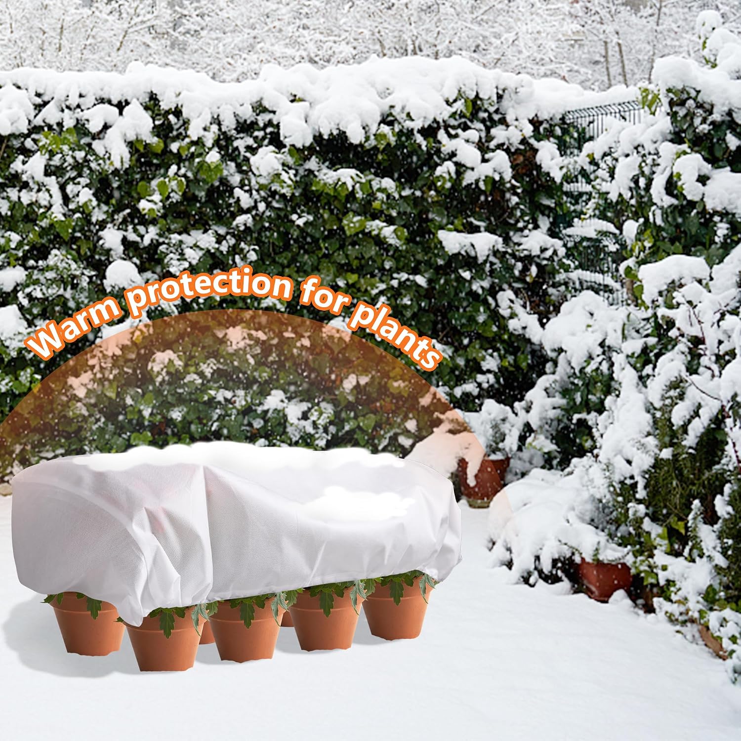 DECOHS 3 Pcs Rectangular Winter Plant Freeze Protection Cover - 39.3" x 17.7" x 15.7" Balcony Planter Box Cover - Frost