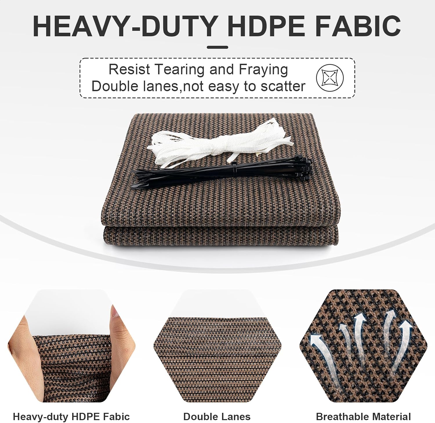 Cool Area Sun Shade Cloth with Grommets for Outdoor, 8x10ft, Brown | 95% UV Protection. 85%-90% Shading Rate. Permeable