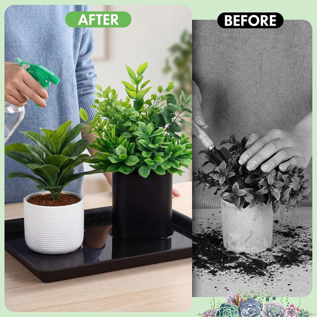 Gejoy 20 Pack 15 Inch Rectangular Plastic Plant Saucers Tray Bulk Heavy Plastic Plant Drip Tray Flower Pot Trays for