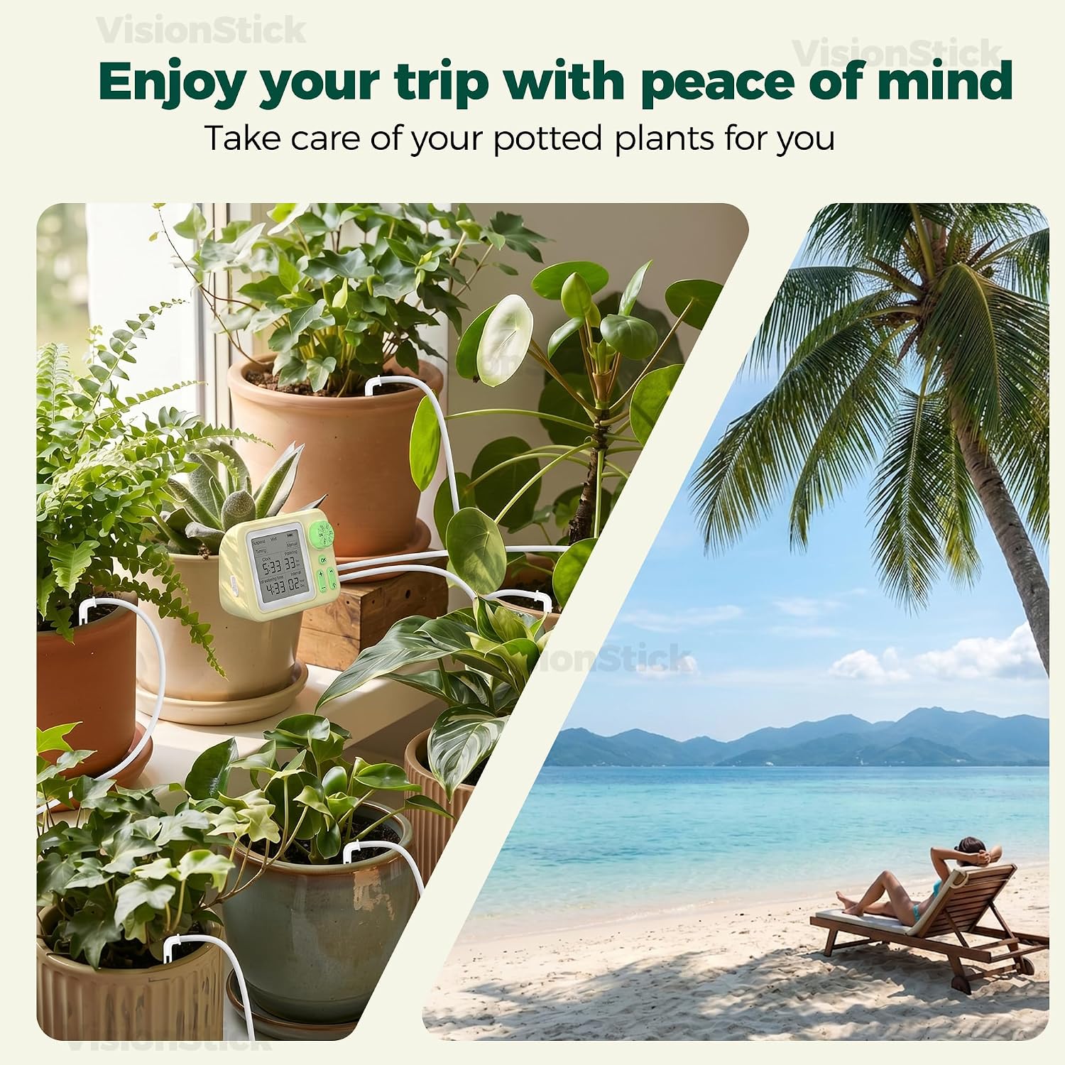 Automatic Indoor Drip Irrigation System with Programmable Timer Auto Vacation Plant Waterer for Up to 15 Potted
