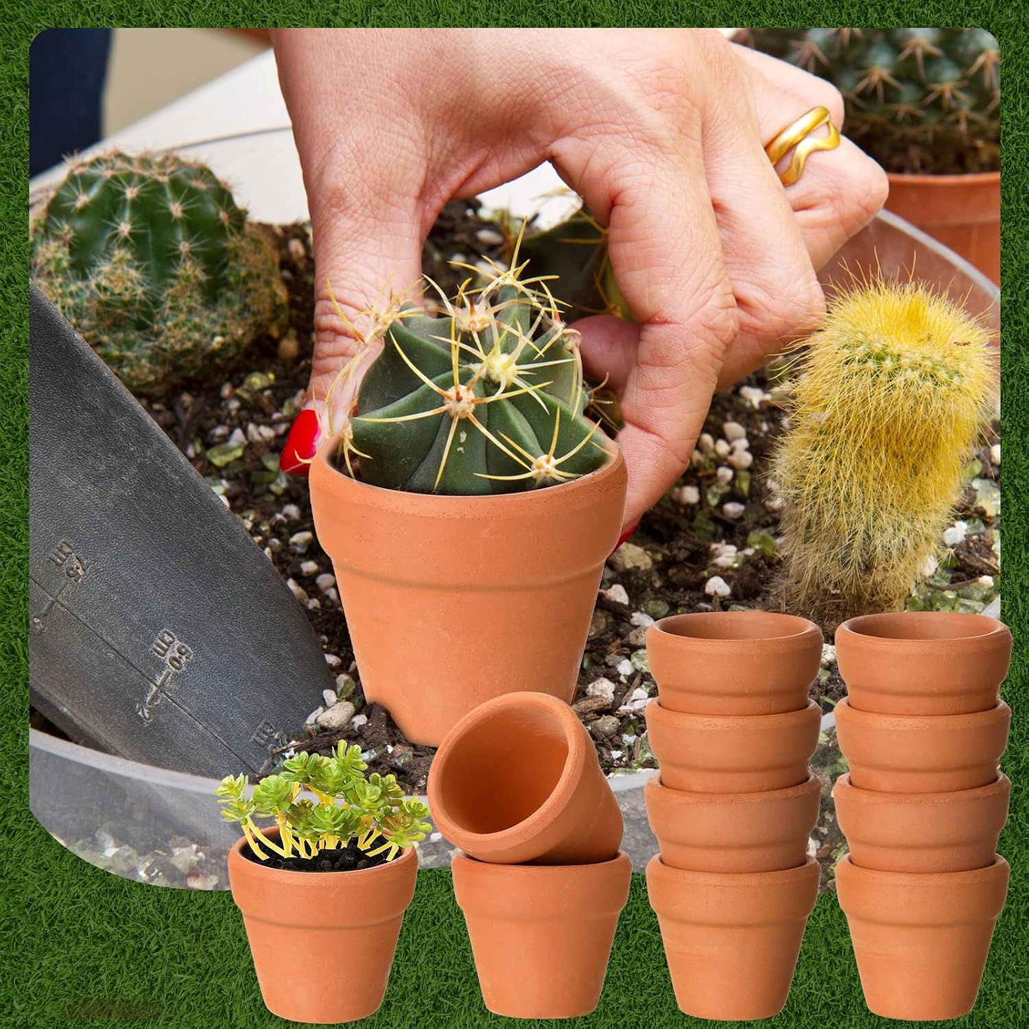 Gerrii 50 Pcs Mini 1. 2 Inch Terracotta Pots Bulk Small Clay Tiny Miniature Cactus Flower Succulent Plant Nursery Pots