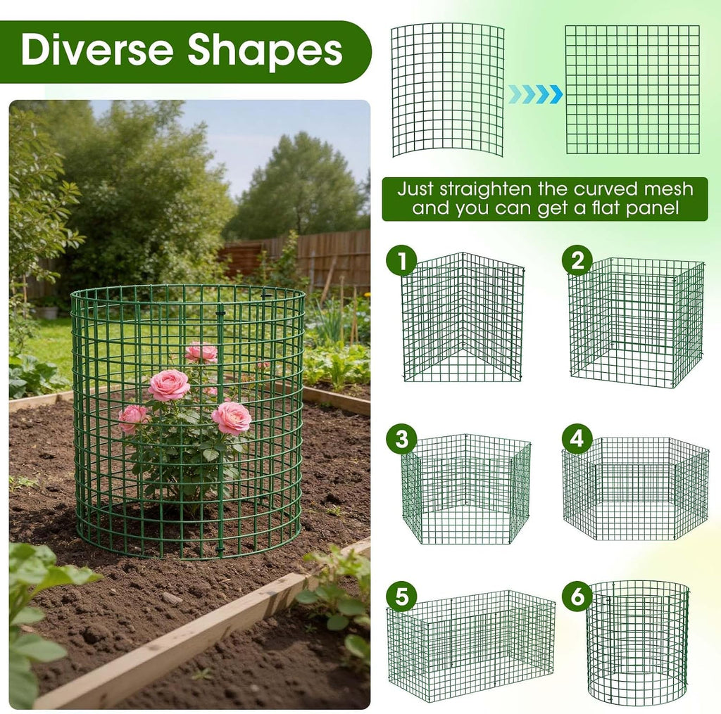 10 Pack Plant Protectors from Animals | 30PCS 13"x13" Metal Wire Mesh Garden Plant Cages for Gardening Supplies