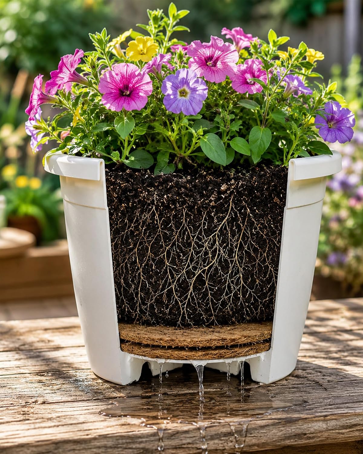 Coco Coir Drainage Mesh Pads for Flower Pots, 12 Pcs Pot Hole Covers(9inch,12pcs) | Natural Coconut Fiber Inserts for