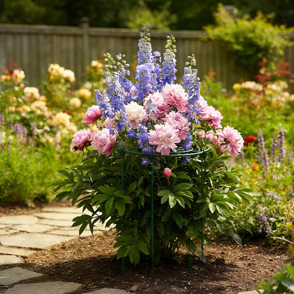 DAYUMKOU 8 Pack Peony Cages and Supports, 11.5" D x 12" H | Plant Supports for Outdoor Plants, Heavy Duty Metal Peony
