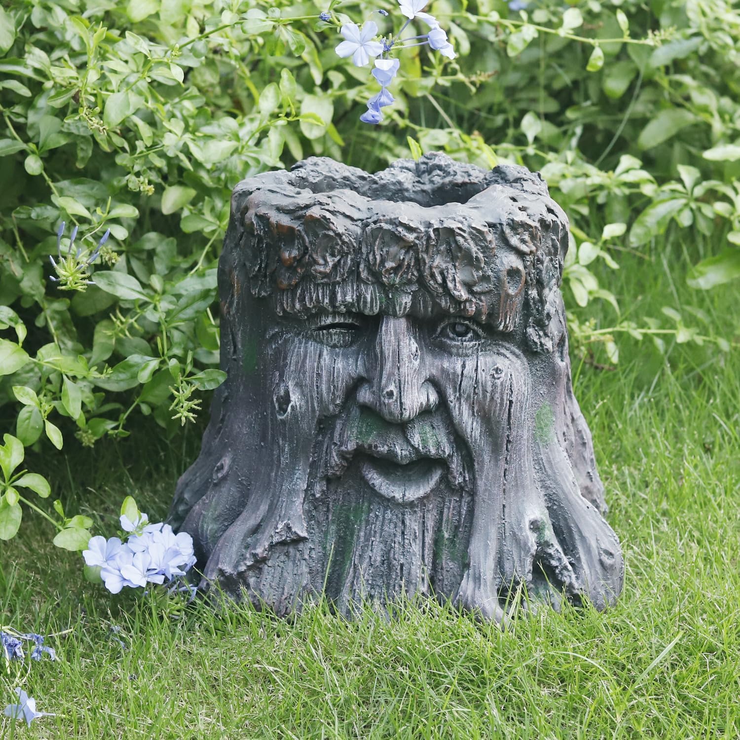 10''H Tree Face Planters Pots Head Planter Magnesium Oxide Head Face Planter Pot Tree Stump Face Flower Plant Pots for