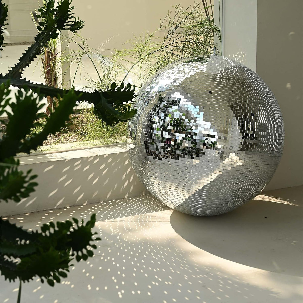 Shappy Macrame Disco Ball Plant Hanger, Boho Hanging Planter Home Decor