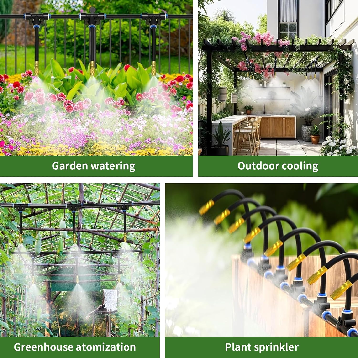 100Ft 1/4” Drip Irrigation System – Drip Irrigation Kit & Garden Watering Kit with 16 Pcs 360° Adjustable Copper