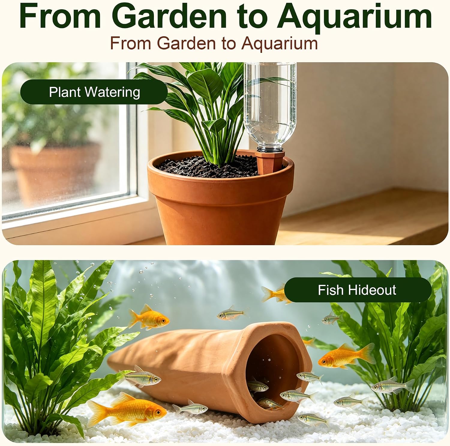 Terracotta Plant Watering Pikes, Automatic Plant Waterer for Vacations, Self Watering Spikes for Indoor and Outdoor