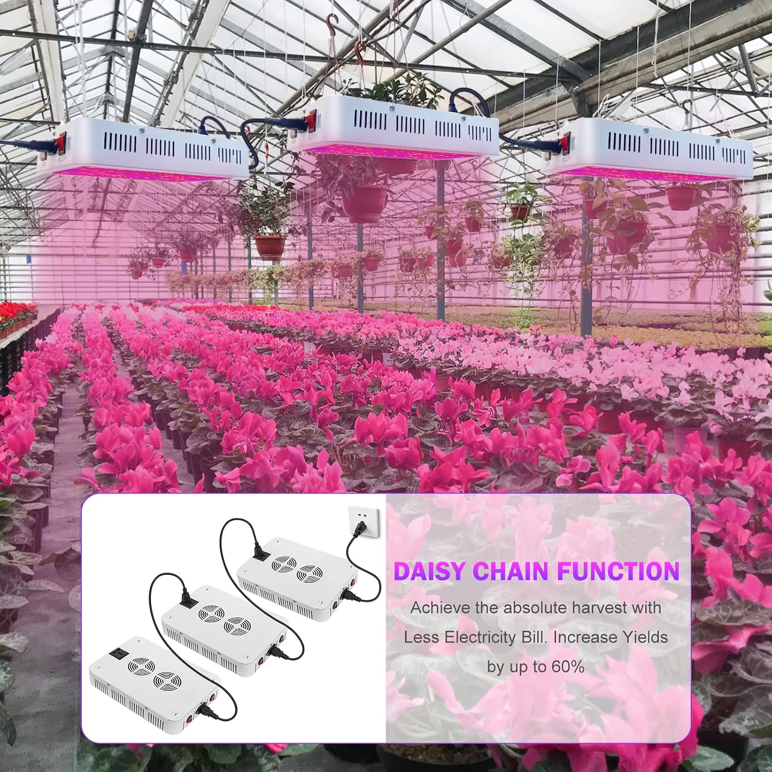 Grow Lamp for Indoor Plants, 3F1500 LED Full Spectrum Grow Light for Seed Starting Vegetables Bloom Plant Growing Light