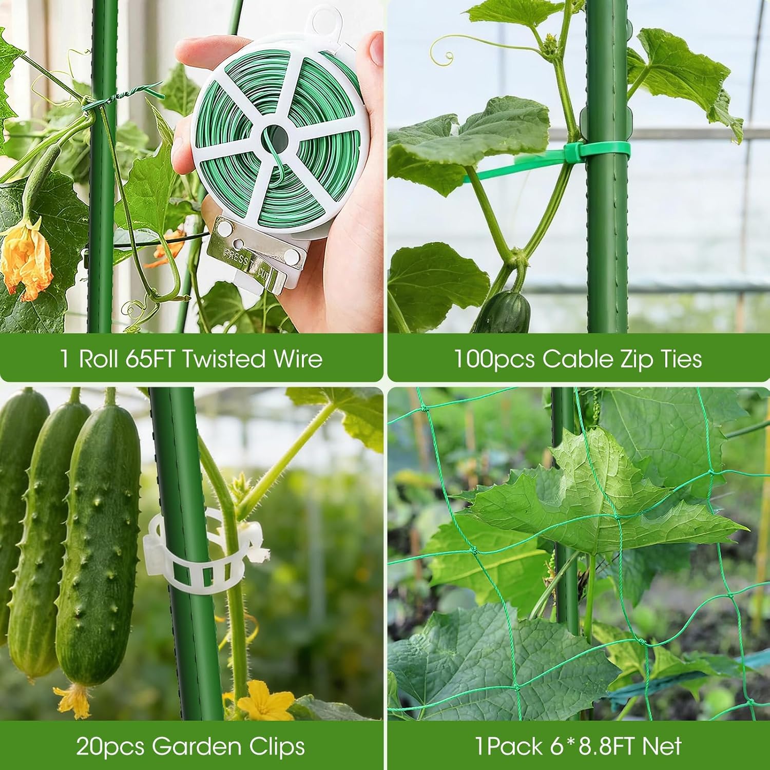 Cucumber Trellis for Raised Bed,U-Shape Garden Trellis for Climbing Plants Outdoor, Metal Arch Vegetables Trellis