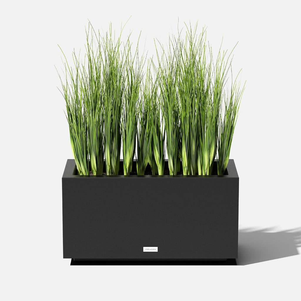 Veradek Block Series Long Box Planter - Rectangular Outdoor Planter | Made From Durable Plastic With Double-Walled