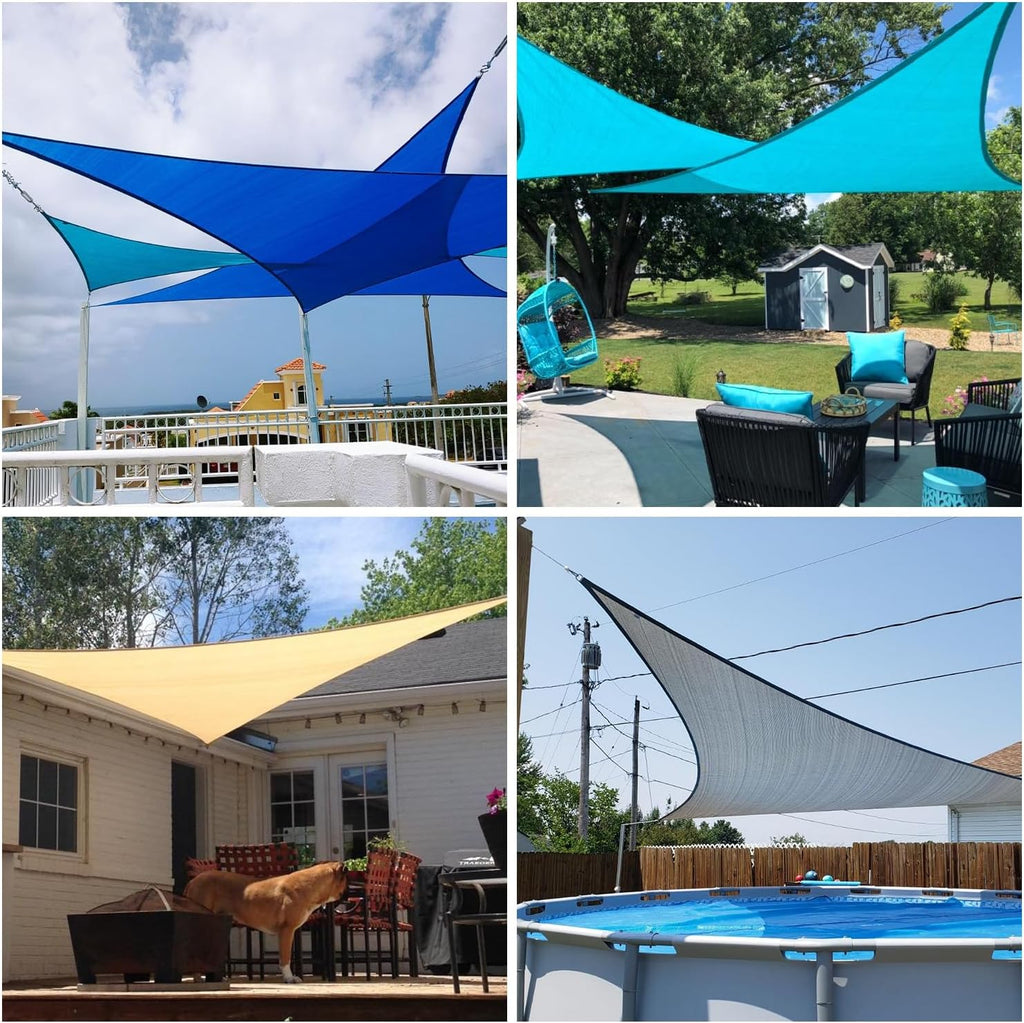 Patio Paradise 20' x 20' x 20' Sun Shade Sail Triangle Canopy Shade Cloth Fabric Sunlight Block Patio Pergola Cover