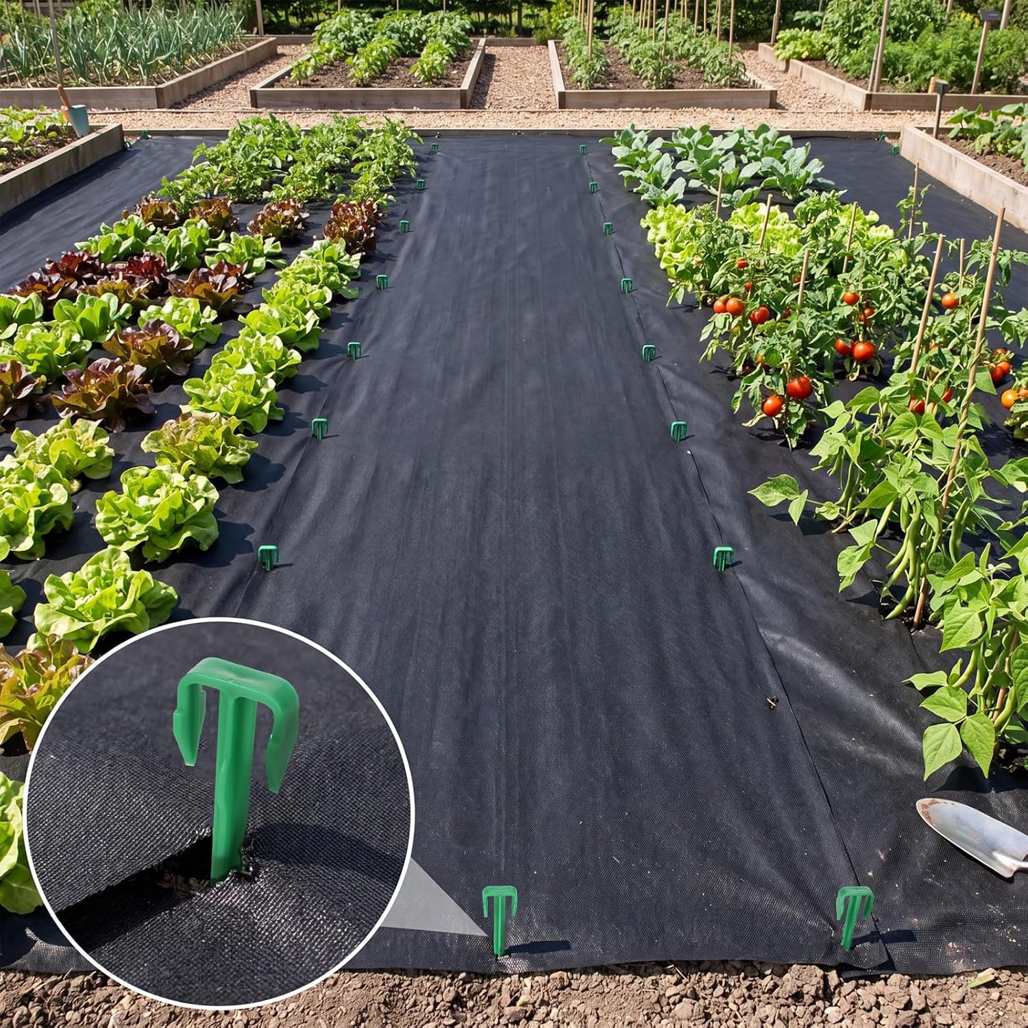 400 Pcs 4 Inch Biodegradable Stakes Plastic Landscape Fabric Stakes Bulk, Sod Staples for Tent, Weed Barrier, Turf