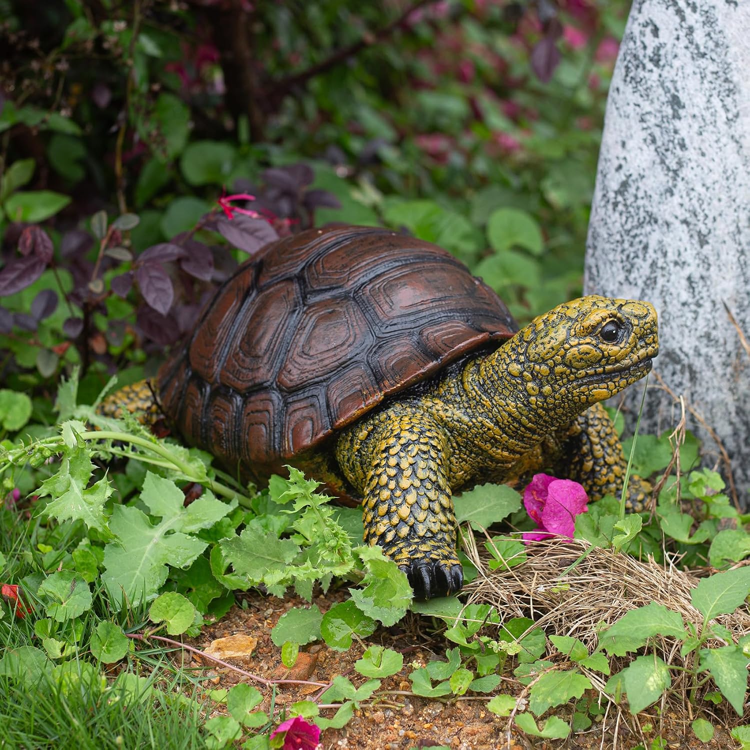 Garden Turtle Statue, Large Resin Tortoise Sculpture, 13L x 8.6W x 5.5H inches, Outdoor Yard Lawn Ornament,Home Decor