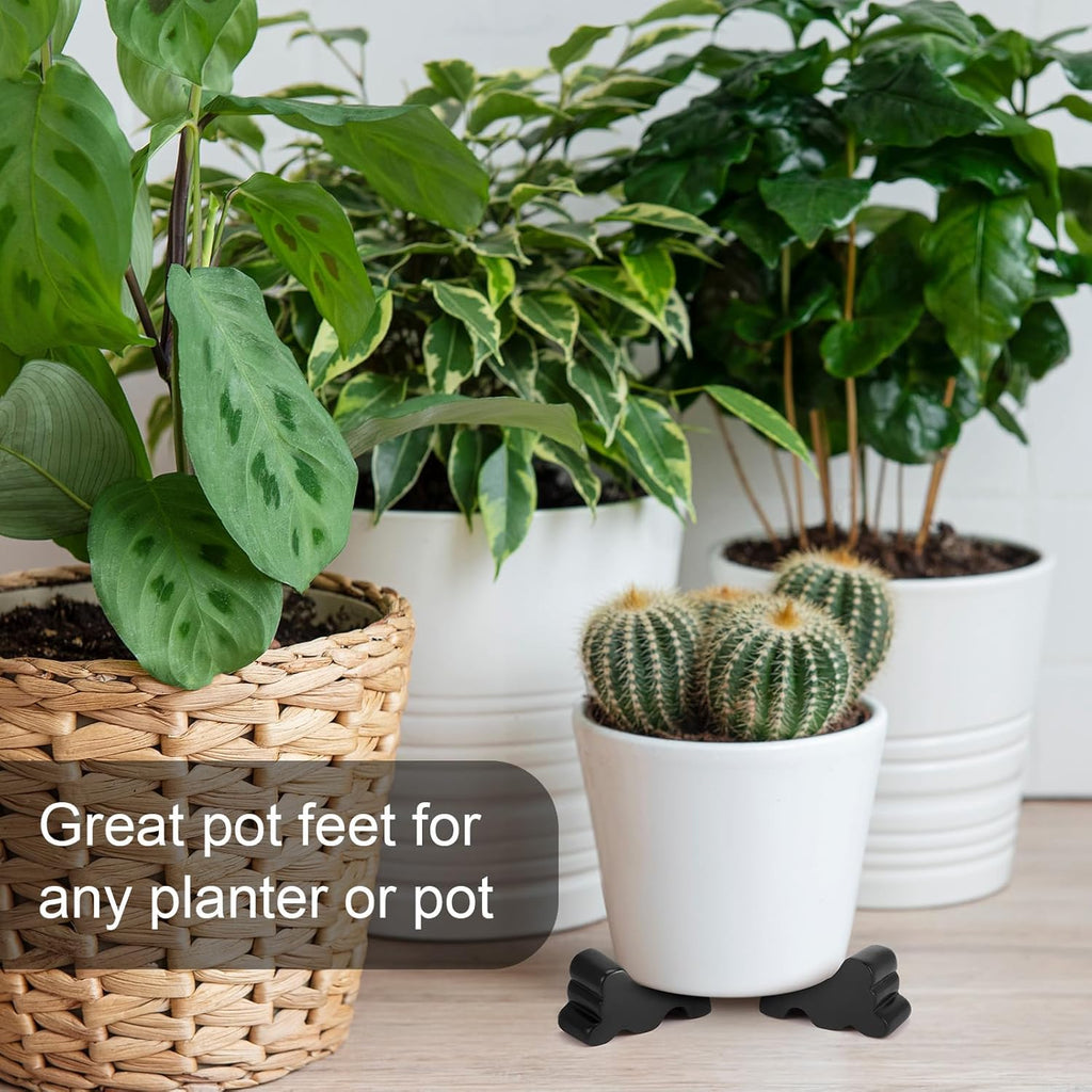 Kigeli 6 Pcs Resin Garden Pot Feet for Outdoor Planters 3 Inch Long 1.5 Inch Tall Flower Handmade Elevator Plant Feet