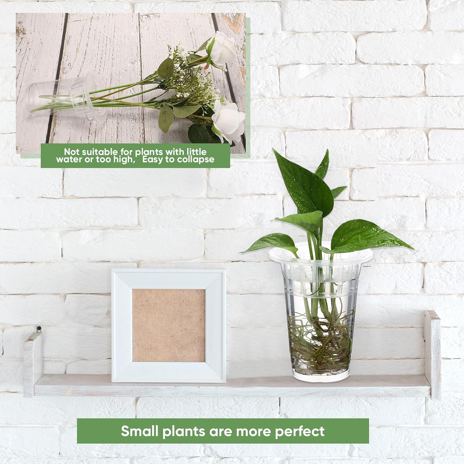36 Pcs Plastic Plant Propagation Vase for Indoor Decor, 4.57'' | Clear Plastic Vase with Hydroponic Basket, Pet
