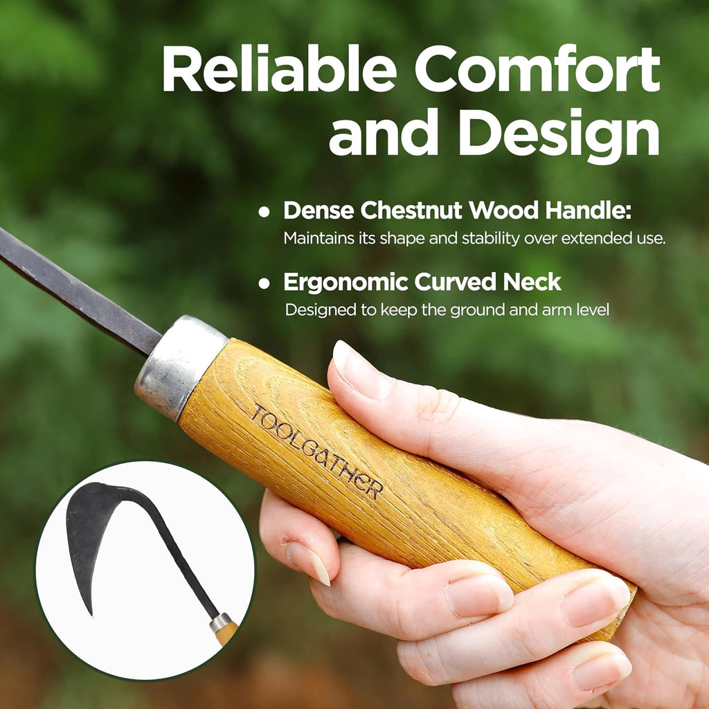 Original Homi Hand Hoe - Traditional Handmade Korean Garden Tool for Weeding Digging & Planting with Forged Steel &