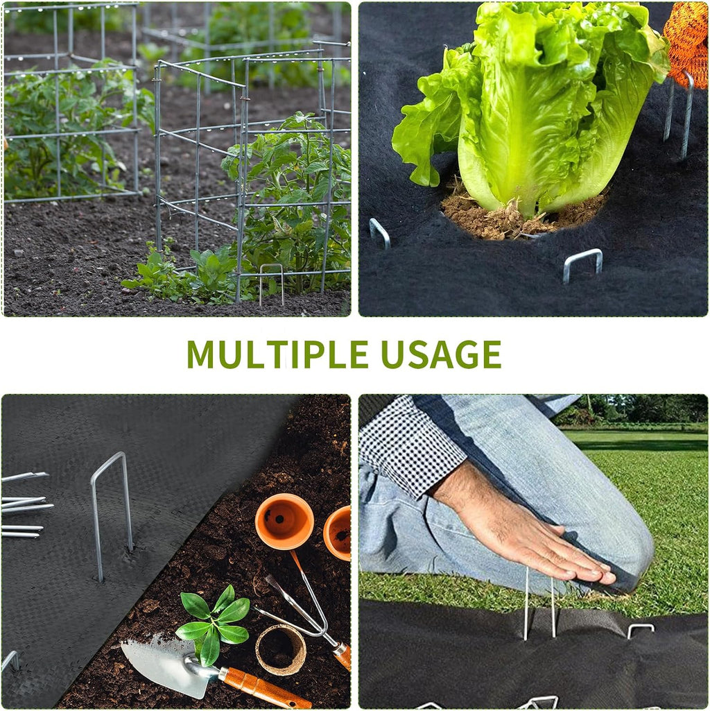 Whonline 560 Pack Landscape Staples 6 Inch, Galvanized Garden Stakes | U-shaped Ground Staples for Landscape Fabric
