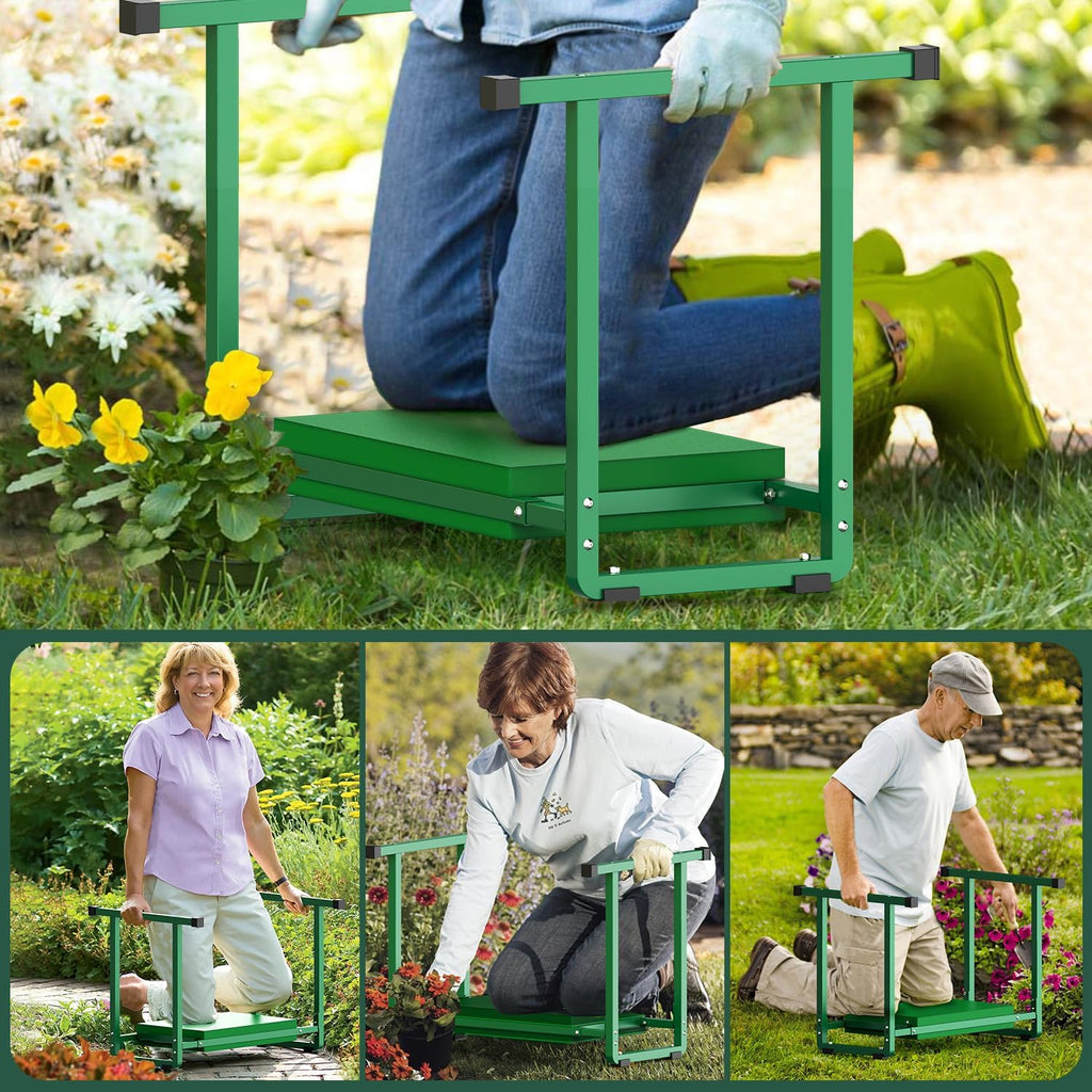Garden Kneeler and Seat, 10.2" Stable and Save Anti-Tipping with Handle | Multifunctional Gardening Stool for Seniors