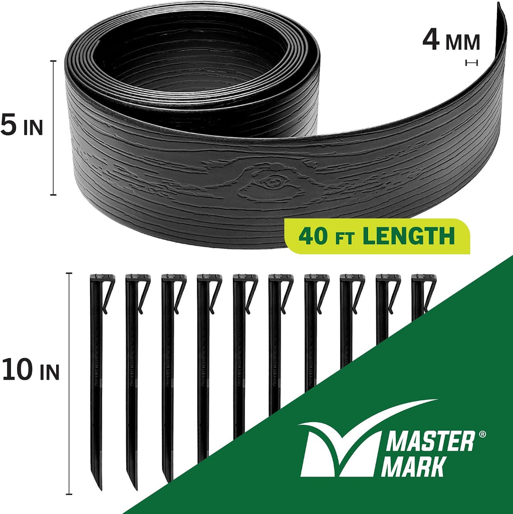 MASTER MARK Terrace Board, Landscape Coiled Edging, Grass Barrier, Bender Board, Flower Bed, Vegetable Garden Borders 5