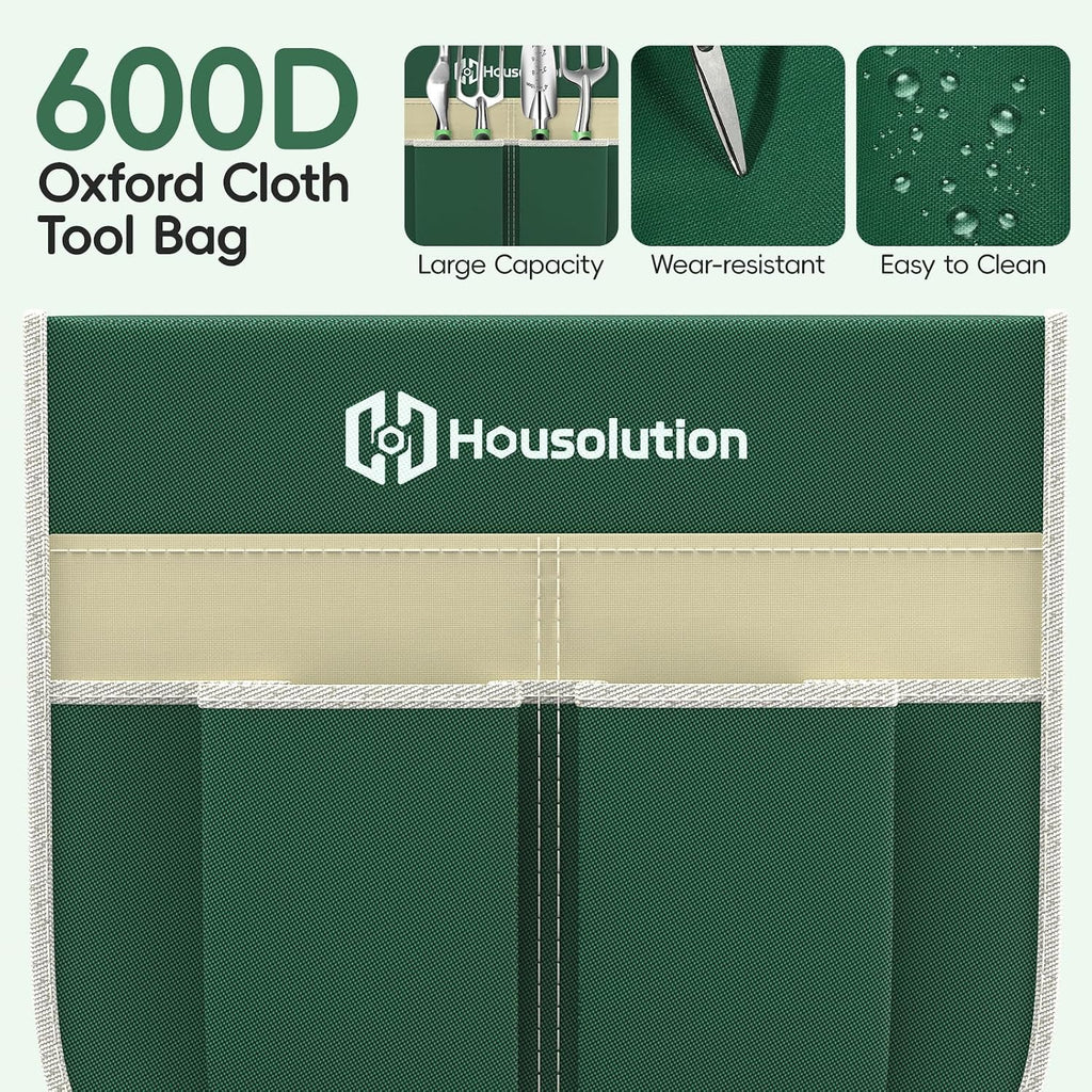 Housolution Garden Kneeler and Seat with Anti-Tipping Extendable Legs | Foldable and Portable Garden Stool with 2 Tool