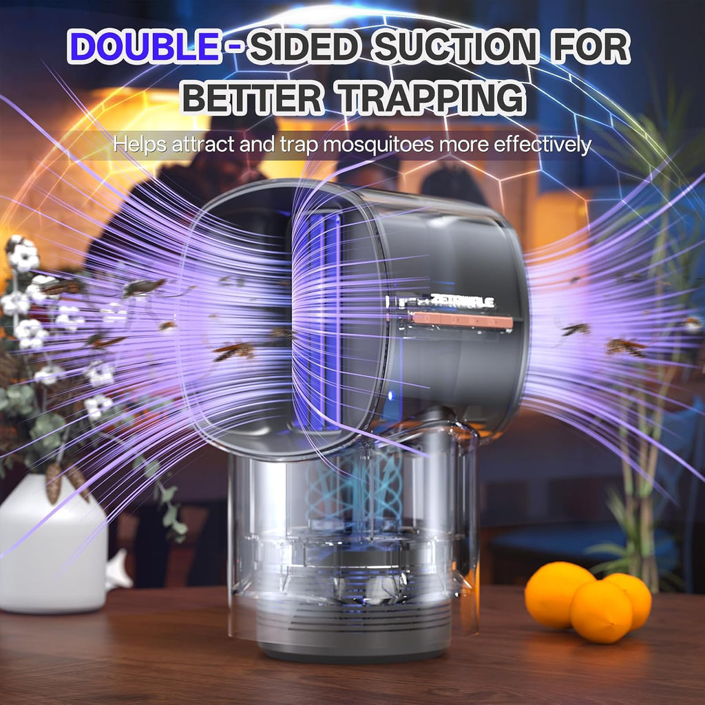 Fruit Fly Traps for Indoors, Gnat and Insects Catcher for House with UV Light, Heat Lure, Fan Suction, Ideal for