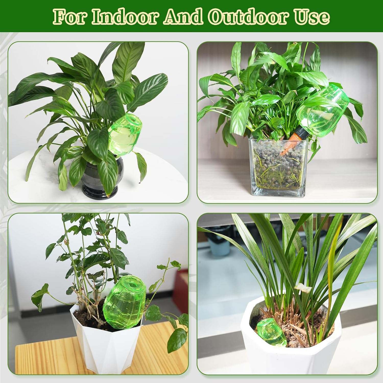 6pcs Plant Self Watering Globes, Plastic Water Bulbs Top Fill, 12.3 oz Plant Watering Devices System Slow Release