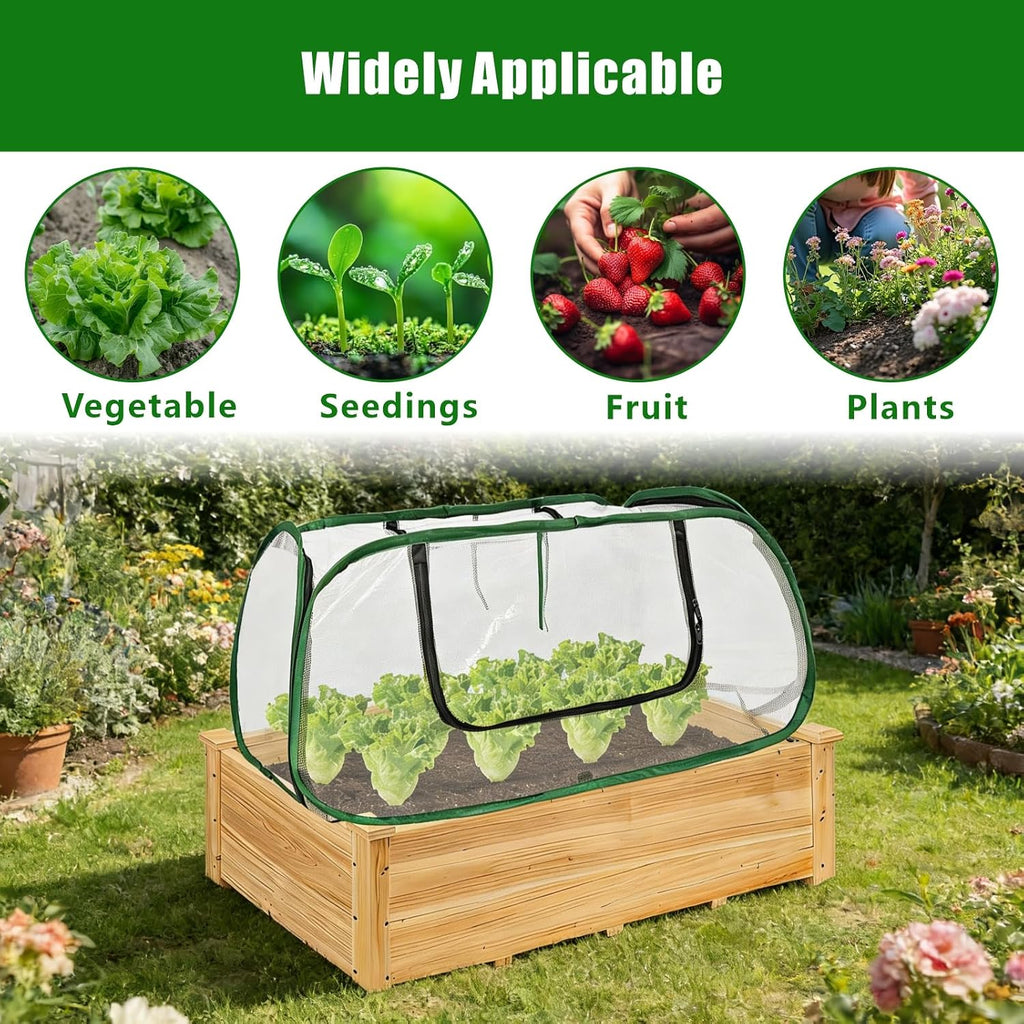 Dual-Layer Garden Plant Cover for Raised Beds,45x22x16 Freeze Protection | Breathable Mesh, Pop Up Garden Rows Plants