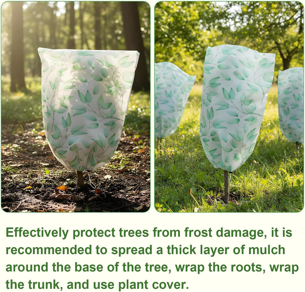 4 Pack Plant Covers Freeze Protection Winter Frost Covers with Zipper Drawstring Reusable Frost Cloth for Outdoor